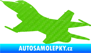 Samolepka Stíhací letoun 004 levá 3D karbon zelený kawasaki