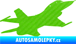 Samolepka Stíhací letoun 004 pravá 3D karbon zelený kawasaki