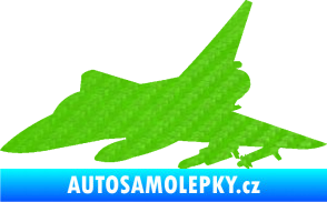 Samolepka Stíhací letoun 005 levá 3D karbon zelený kawasaki