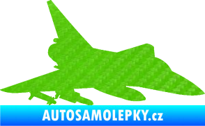 Samolepka Stíhací letoun 005 pravá 3D karbon zelený kawasaki