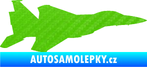 Samolepka Stíhací letoun 006 pravá 3D karbon zelený kawasaki