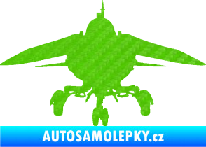 Samolepka Stíhací letoun 008  MIG 3D karbon zelený kawasaki
