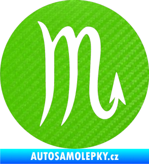 Samolepka Štír 001 - horoskop 3D karbon zelený kawasaki
