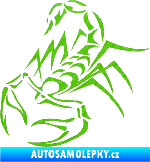 Samolepka Štír 017 levá 3D karbon zelený kawasaki