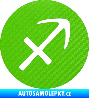 Samolepka Střelec 001 - horoskop 3D karbon zelený kawasaki