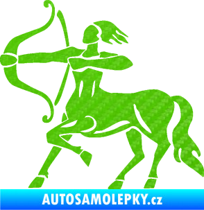 Samolepka Střelec 005 levá 3D karbon zelený kawasaki