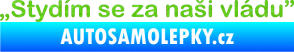 Samolepka Stydím se za naši vládu 001 3D karbon zelený kawasaki