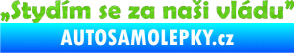 Samolepka Stydím se za naši vládu 002 3D karbon zelený kawasaki