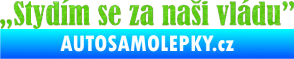 Samolepka Stydím se za naši vládu 003 3D karbon zelený kawasaki