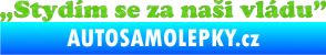 Samolepka Stydím se za naši vládu 005 3D karbon zelený kawasaki