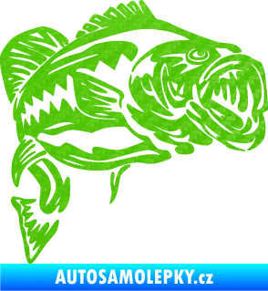 Samolepka Sumec 004 pravá 3D karbon zelený kawasaki
