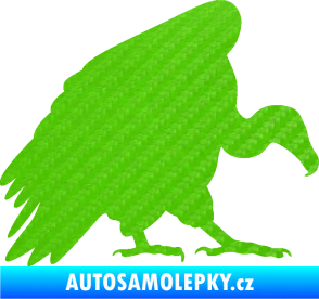 Samolepka Sup 001 pravá 3D karbon zelený kawasaki