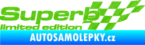 Samolepka Superb limited edition pravá 3D karbon zelený kawasaki