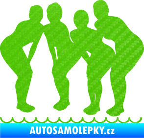 Samolepka Synchronizované plavání 001 tým 3D karbon zelený kawasaki
