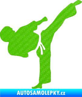 Samolepka Taekwondo 001 pravá 3D karbon zelený kawasaki