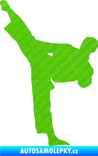 Samolepka Taekwondo 002 levá 3D karbon zelený kawasaki