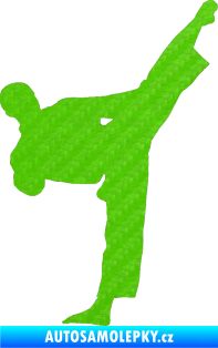 Samolepka Taekwondo 002 pravá 3D karbon zelený kawasaki