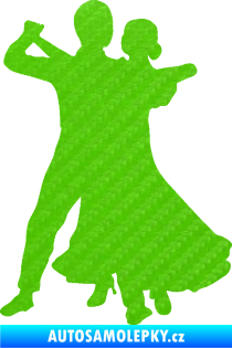 Samolepka Tanec 003 levá společenský tanec pár 3D karbon zelený kawasaki