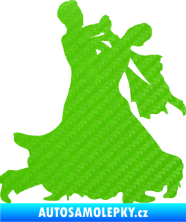 Samolepka Tanec 010 levá waltz 3D karbon zelený kawasaki