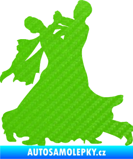 Samolepka Tanec 010 pravá waltz 3D karbon zelený kawasaki