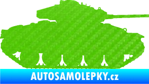 Samolepka Tank 001 pravá WW2 3D karbon zelený kawasaki