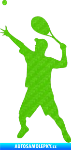 Samolepka Tenista 001 levá 3D karbon zelený kawasaki