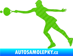 Samolepka Tenistka 003 levá 3D karbon zelený kawasaki