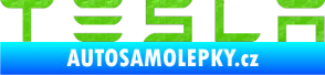 Samolepka Tesla - nápis 3D karbon zelený kawasaki