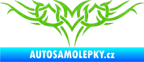 Samolepka Tetování 021 3D karbon zelený kawasaki