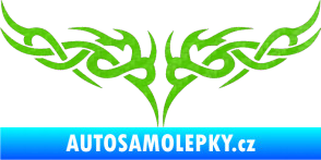 Samolepka Tetování 023 3D karbon zelený kawasaki