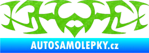Samolepka Tetování 047 3D karbon zelený kawasaki