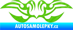 Samolepka Tetování 066 3D karbon zelený kawasaki