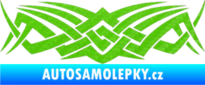 Samolepka Tetování 076 3D karbon zelený kawasaki