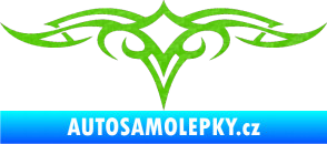 Samolepka Tetování 081 3D karbon zelený kawasaki