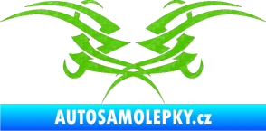 Samolepka Tetování 082 3D karbon zelený kawasaki