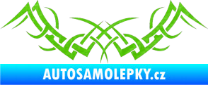 Samolepka Tetování 087 3D karbon zelený kawasaki