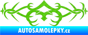 Samolepka Tetování 099 3D karbon zelený kawasaki