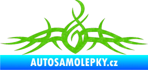 Samolepka Tetování 110 3D karbon zelený kawasaki