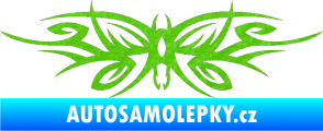 Samolepka Tetování 111 motýl 3D karbon zelený kawasaki