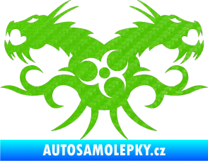 Samolepka Tetování 113 draci 3D karbon zelený kawasaki