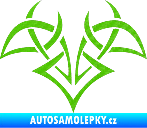 Samolepka Tetování 124 3D karbon zelený kawasaki