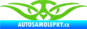 Samolepka Tetování 128 3D karbon zelený kawasaki