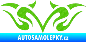 Samolepka Tetování 129 3D karbon zelený kawasaki