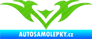 Samolepka Tetování 136 3D karbon zelený kawasaki