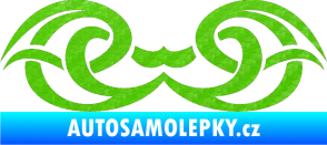 Samolepka Tetování 137 3D karbon zelený kawasaki