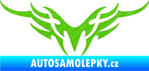 Samolepka Tetování 148 3D karbon zelený kawasaki