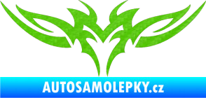 Samolepka Tetování 150 3D karbon zelený kawasaki