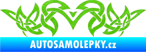 Samolepka Tetování 152 3D karbon zelený kawasaki