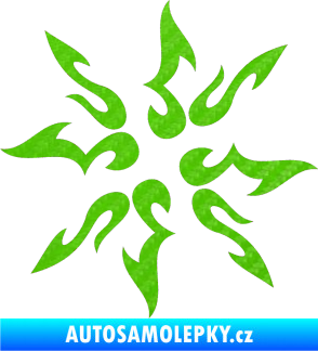 Samolepka Tetování 159 3D karbon zelený kawasaki