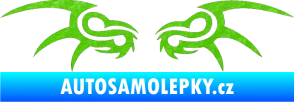 Samolepka Tetování 181 3D karbon zelený kawasaki